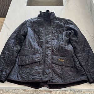 Barbour Black Quilted Snap-Front with zipper Jacket